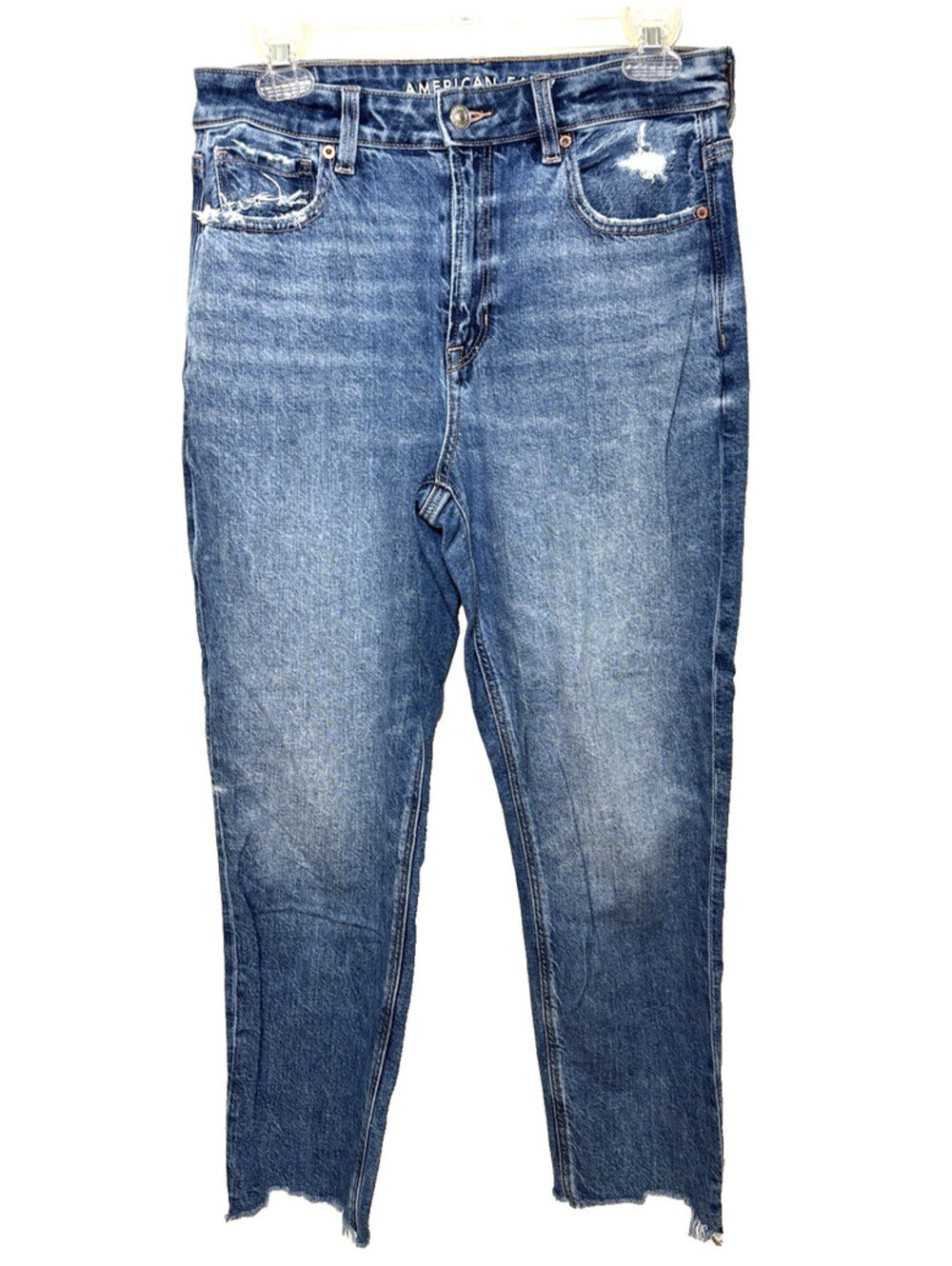 American Eagle Strigid Mom Jeans Light Wash High Waisted Size 6 Short